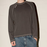 Contrast Raglan LS Tee - Twilight Grey