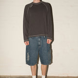 Contrast Raglan LS Tee - Twilight Grey