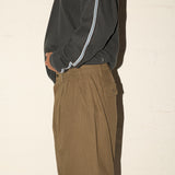 Pleated Herringbone Shorts - Martini Olive