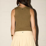 Button Knit Top -  Olive Tree