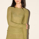 Lounge LS Tee - Green Stripe