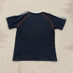 ADIDAS BLACK & WHITE STRIPE TEE - LARGE