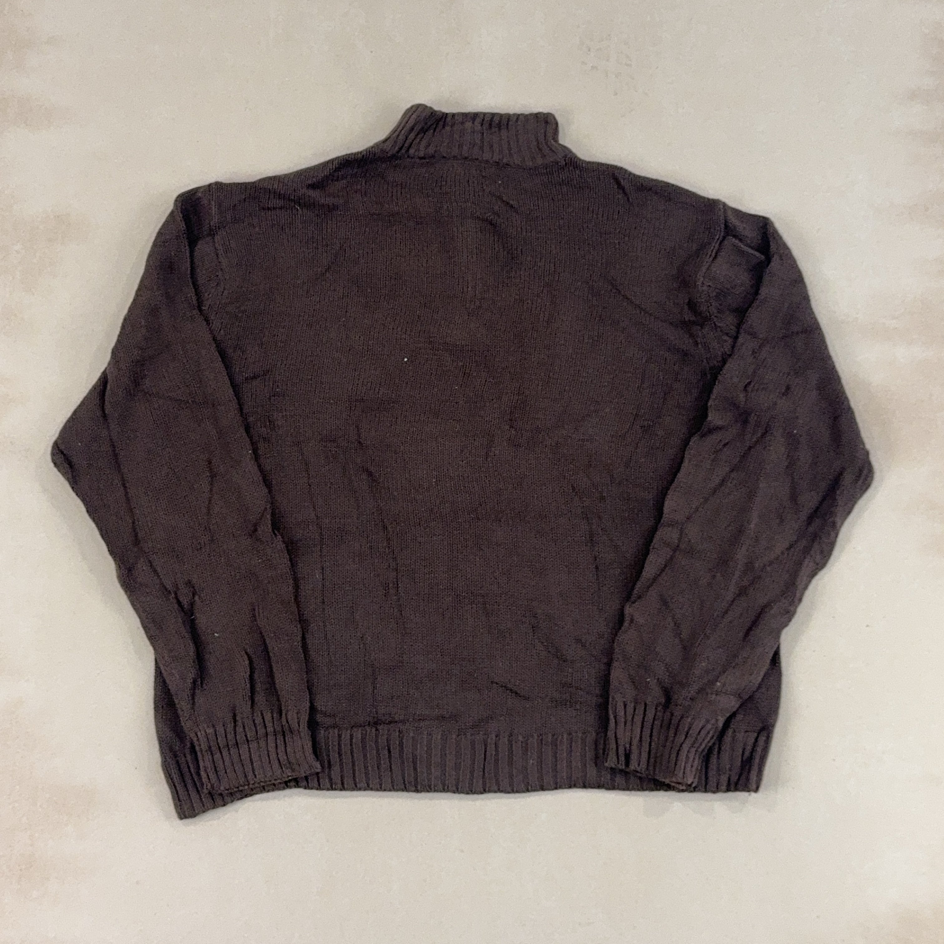 CHAPS BROWN QUARTER ZIP - X LARGE