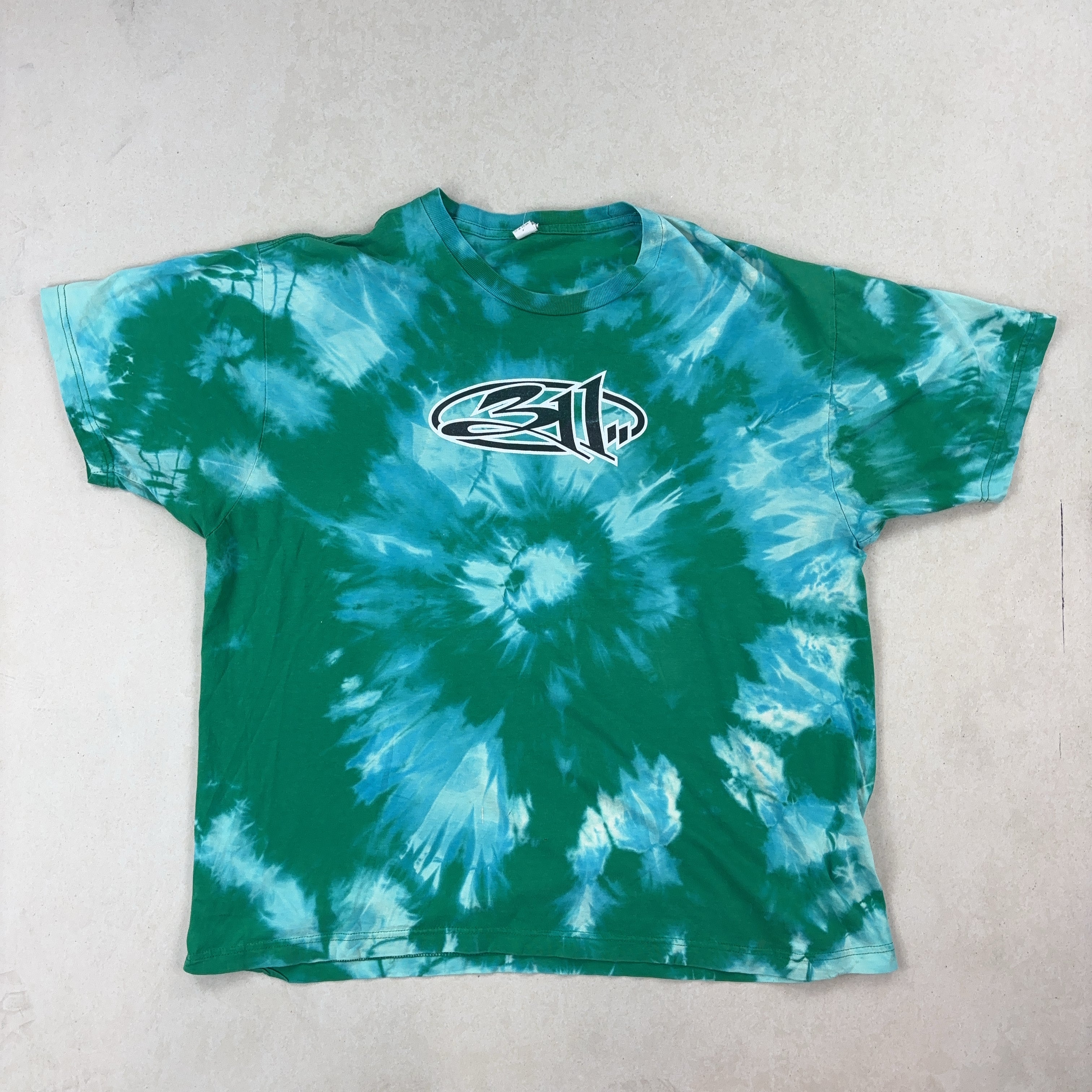 TIE-DYE GREEN TEE - LARGE