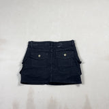 VINTAGE BLACK DENIM SKIRT - SMALL
