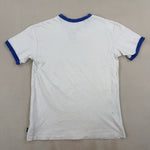 GRAPHIC RINGER - BLUE/WHITE TEE - SMALL