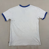 GRAPHIC RINGER - BLUE/WHITE TEE - SMALL