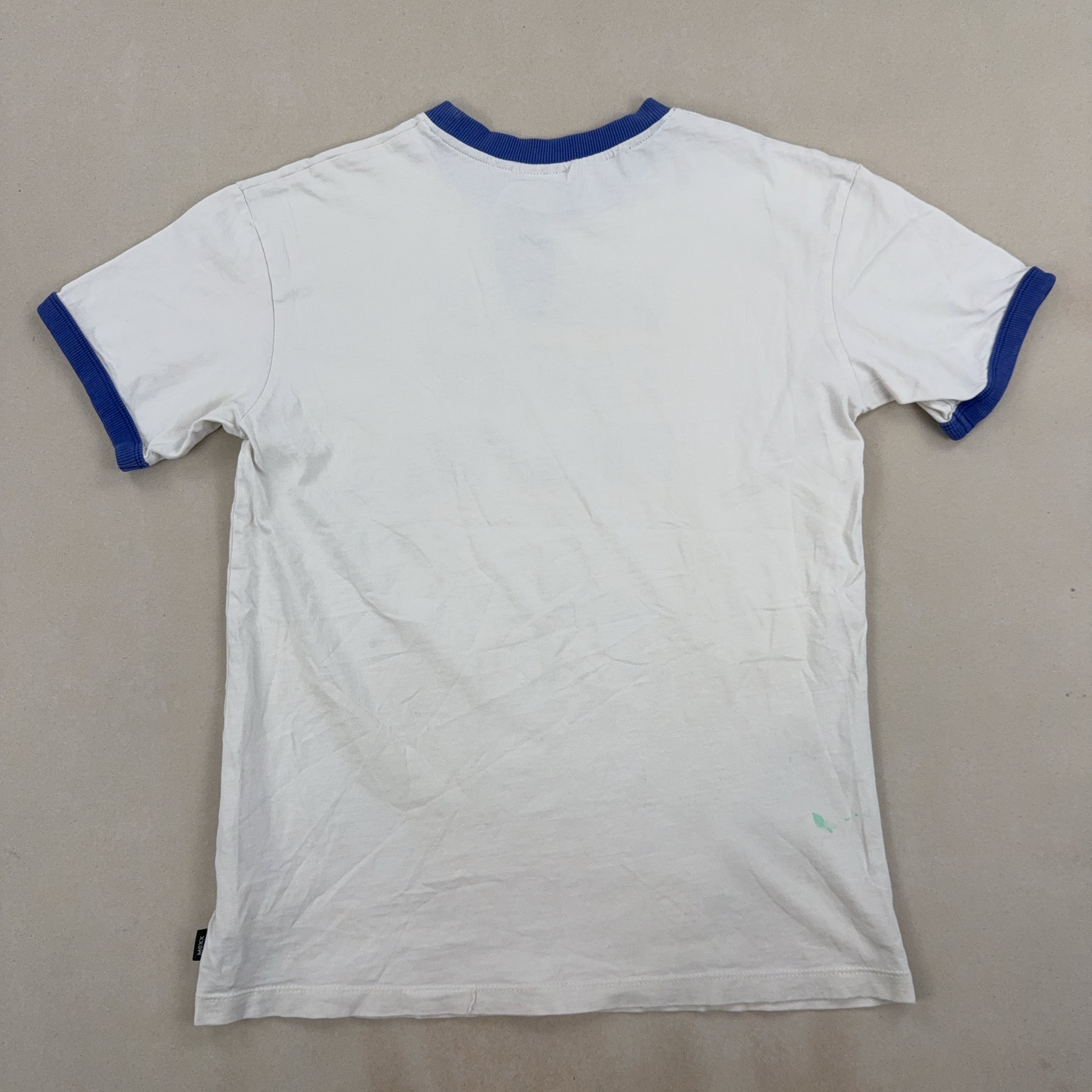 GRAPHIC RINGER - BLUE/WHITE TEE - SMALL