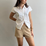 Saskia Shorts - Almond Stripe