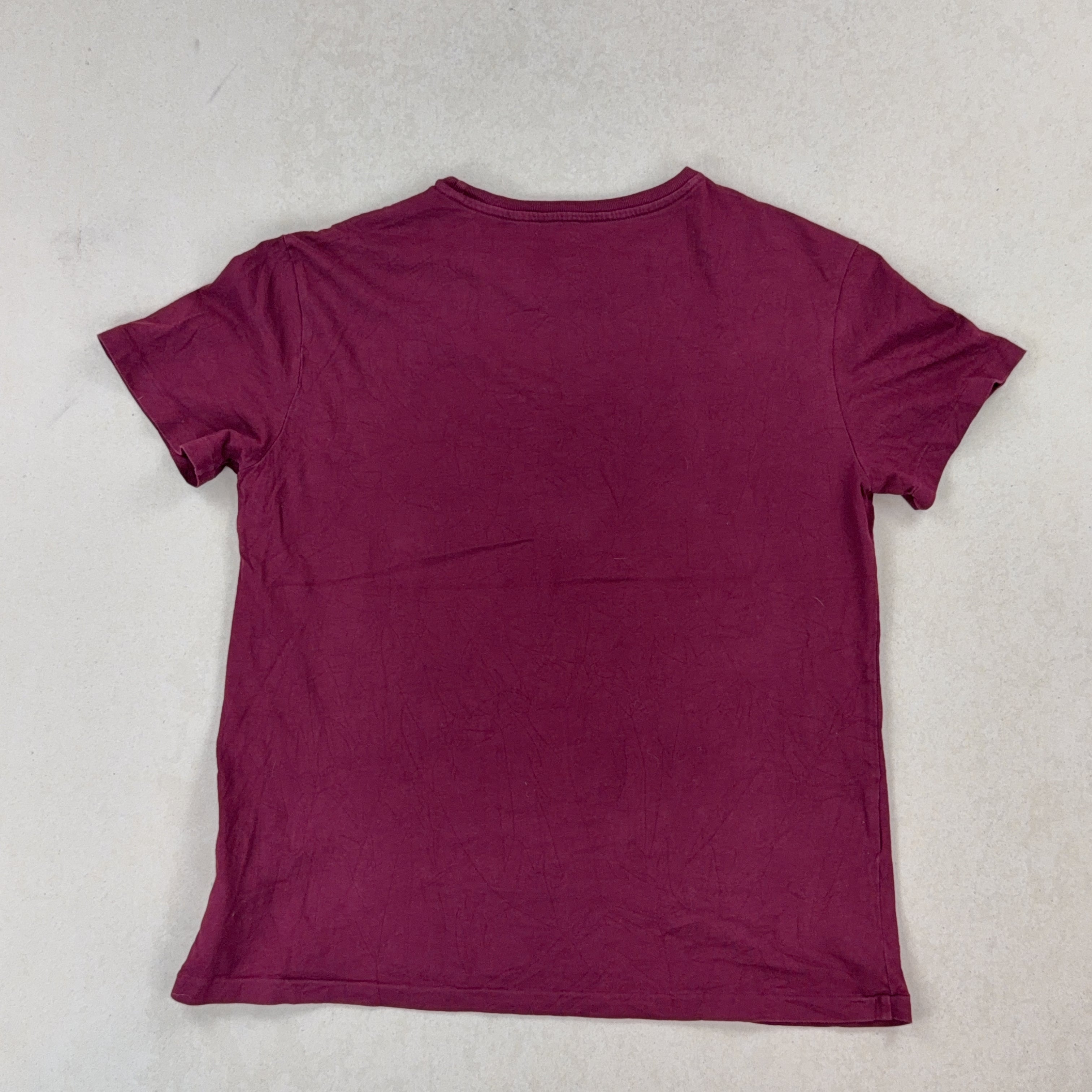RALPH LAUREN BURGUNDY TEE - MEDIUM