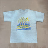 BLUE AND GREY STRIPED TEE - LARGE