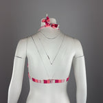 MULTI-COLOURED PINK BIKINI TOP - MEDIUM