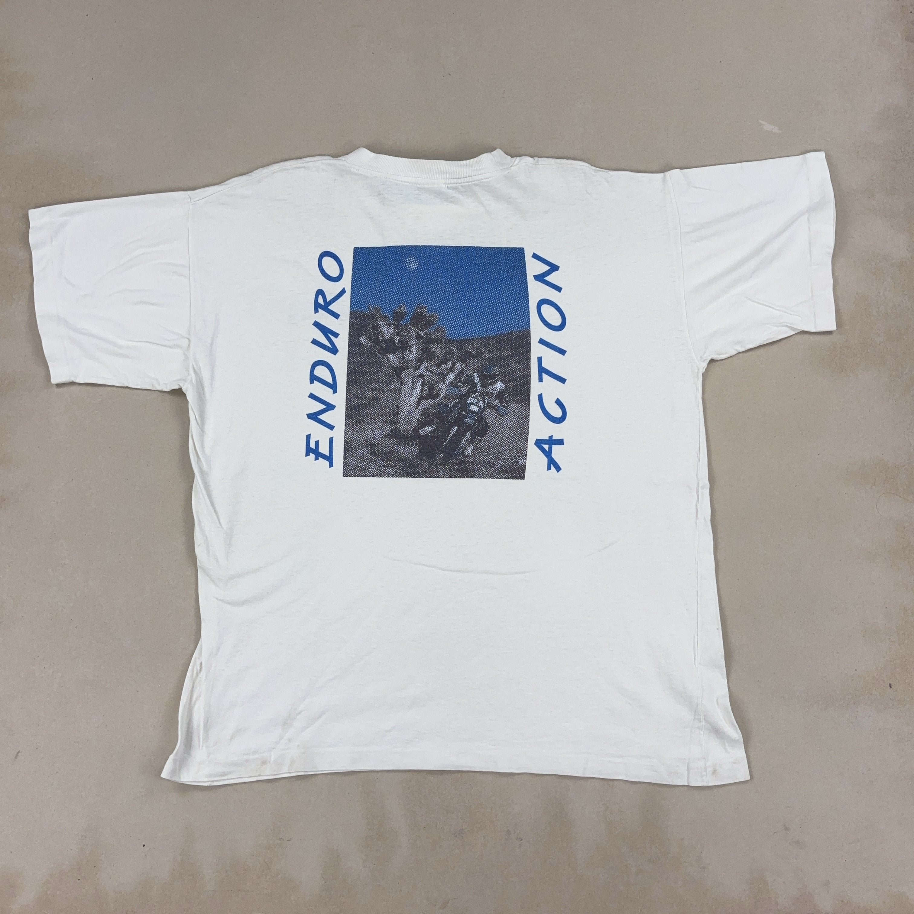 'DIRT BIKE' WHITE TEE - LARGE