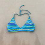 STRIPED HALTER BIKINI TOP - MEDIUM