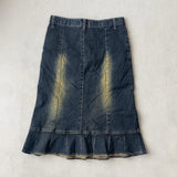 FADED DENIM SKIRT - SMALL
