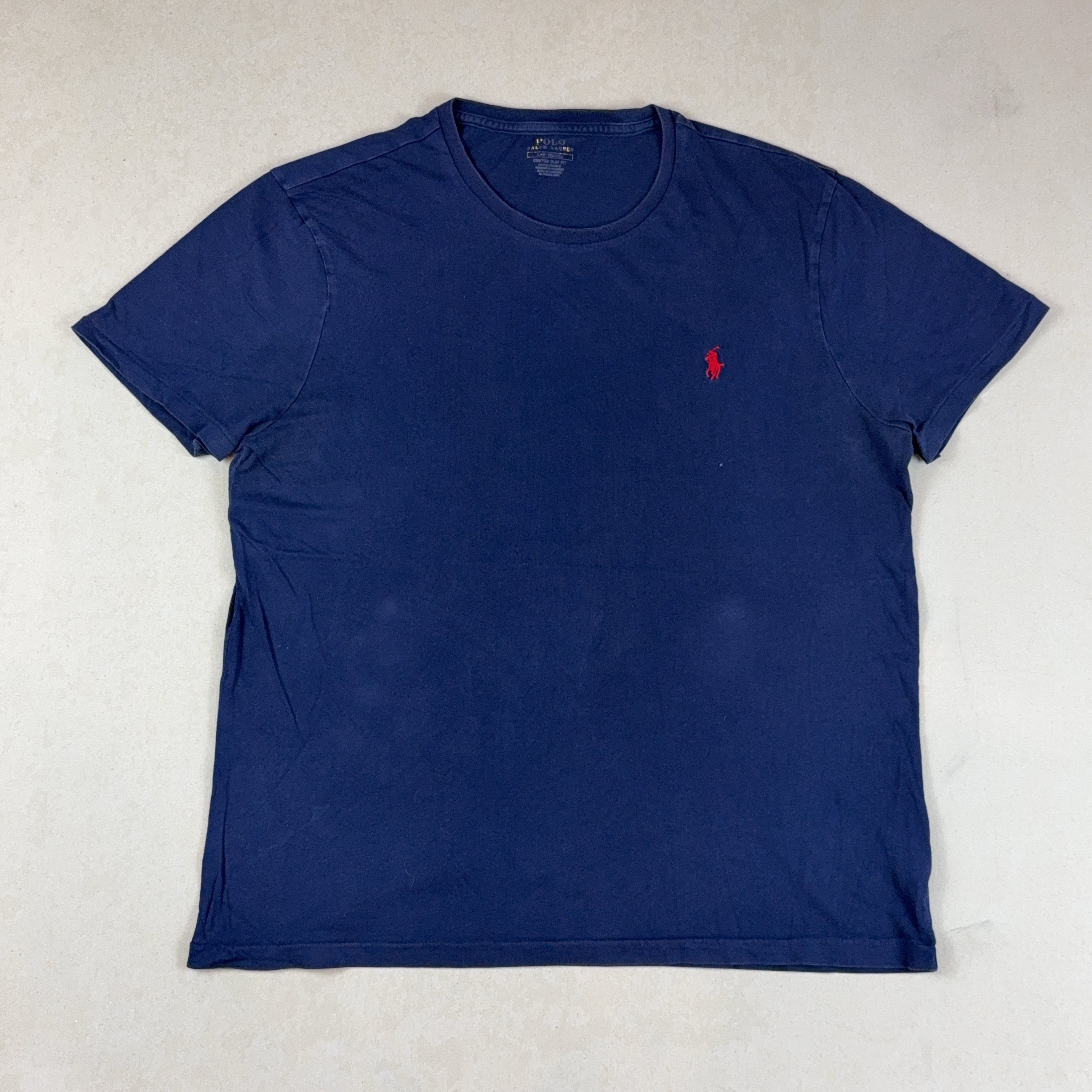 RALPH LAUREN NAVY BLUE TEE - LARGE