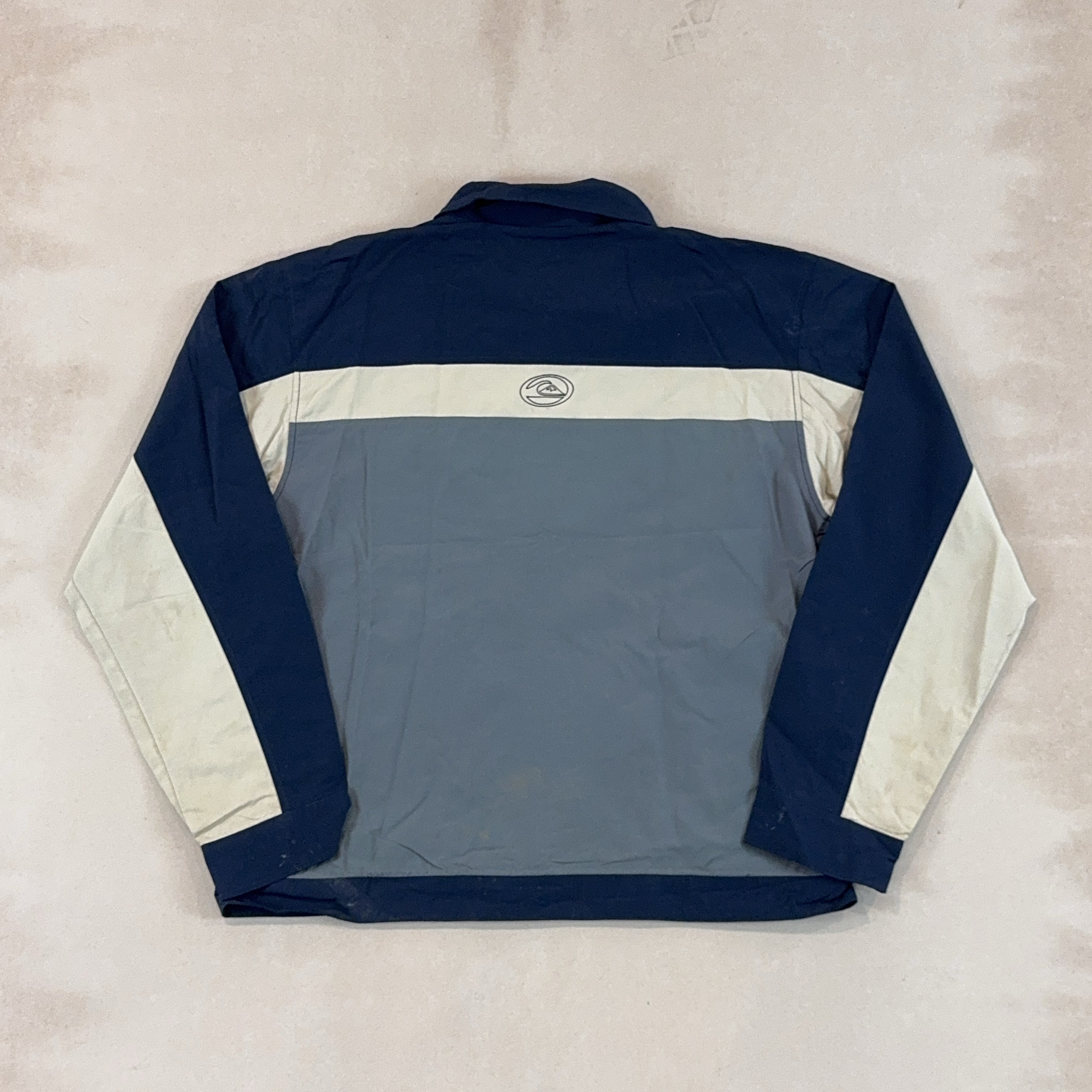 QUIKSILVER NAVY & CREAM JACKET - LARGE