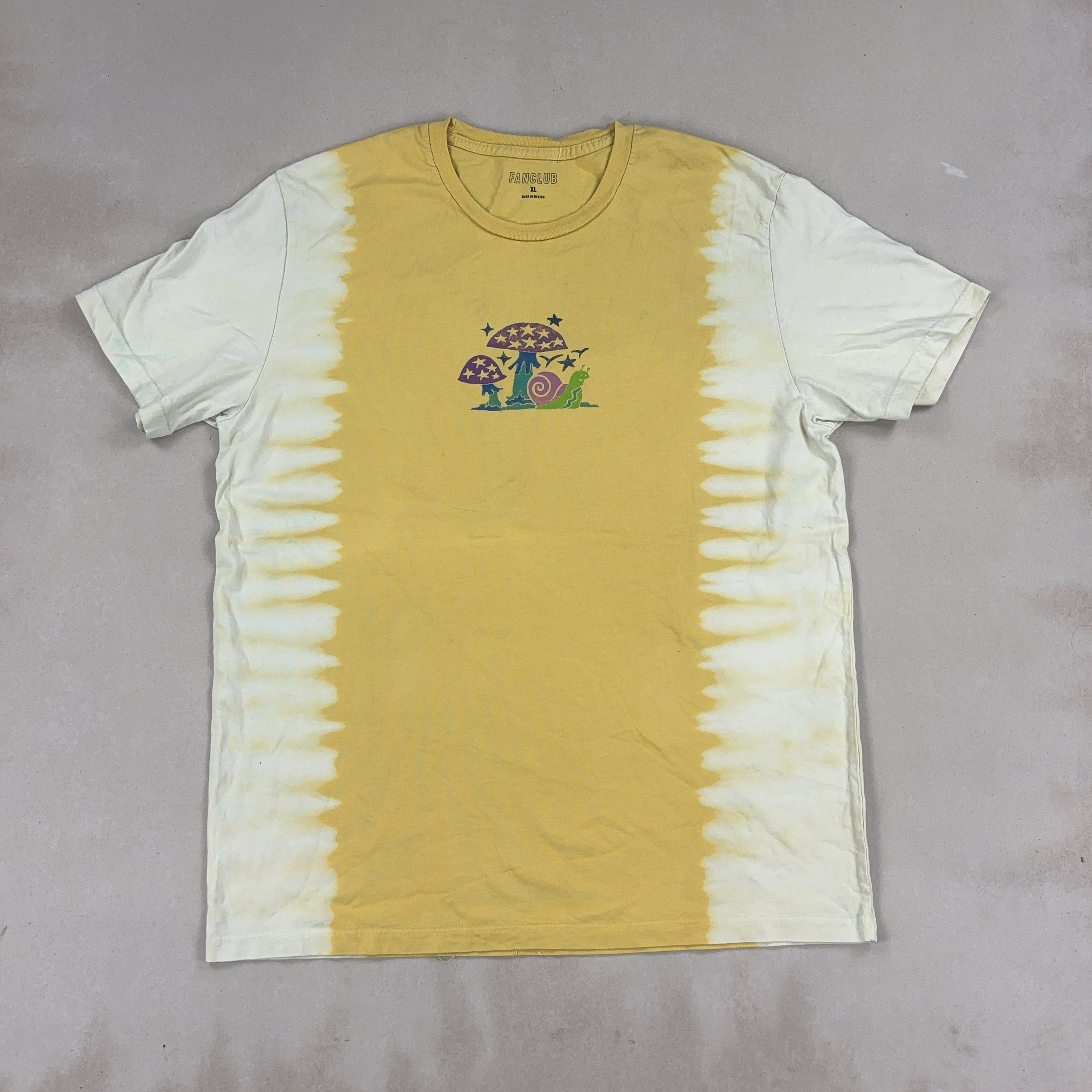 YELLOW TIE DYE TEE - X LARGE
