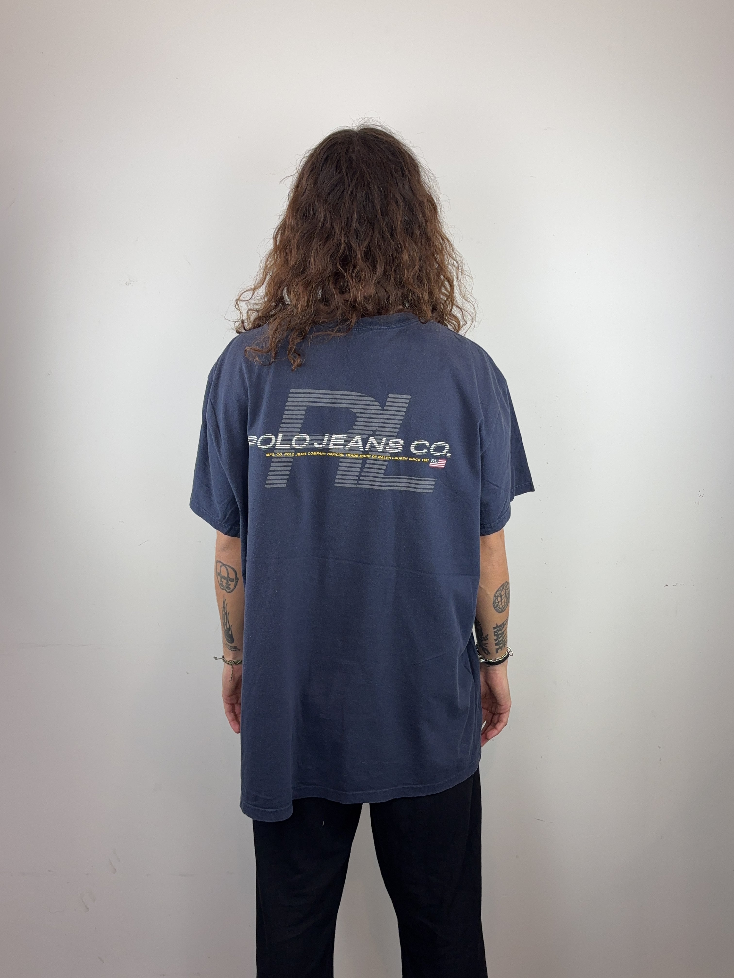 RALPH LAUREN NAVY BLUE TEE - X LARGE