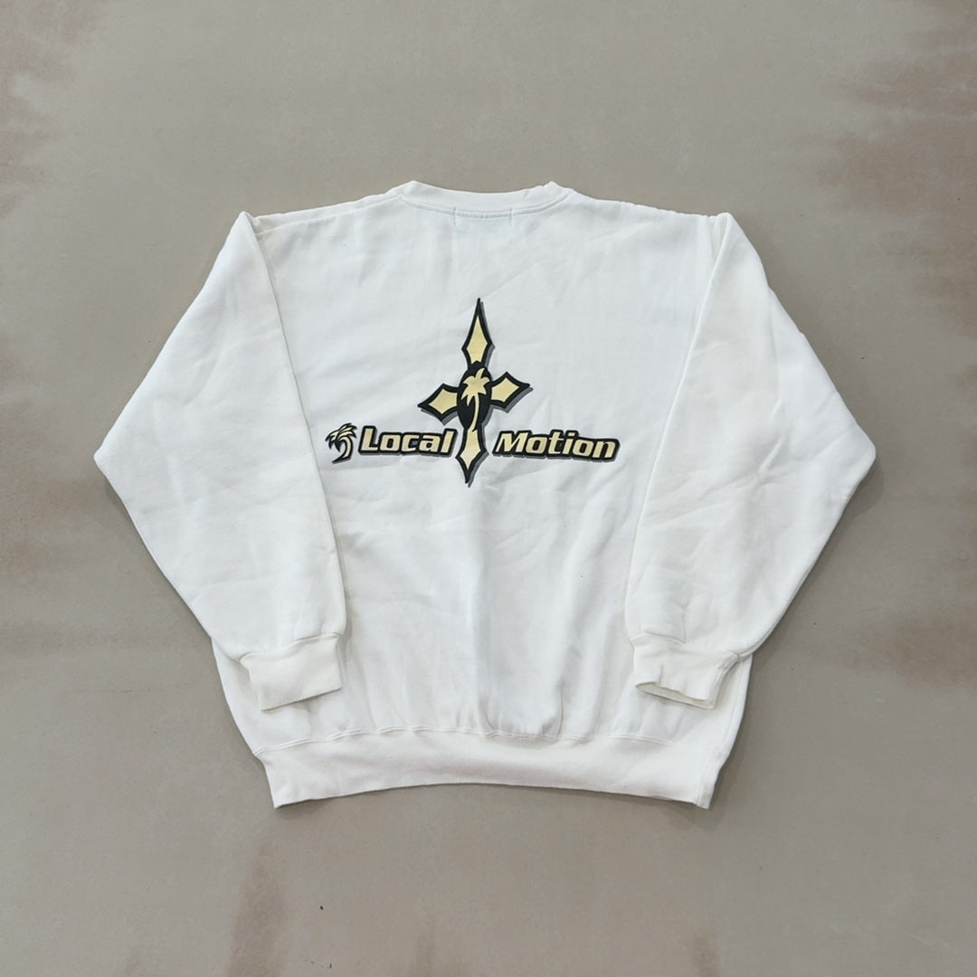 LOCAL MOTION WHITE CREW - LARGE
