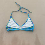 STRIPED HALTER BIKINI TOP - MEDIUM