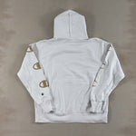 CHAMPION WHITE HOODIE - LARGE