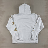 CHAMPION WHITE HOODIE - LARGE