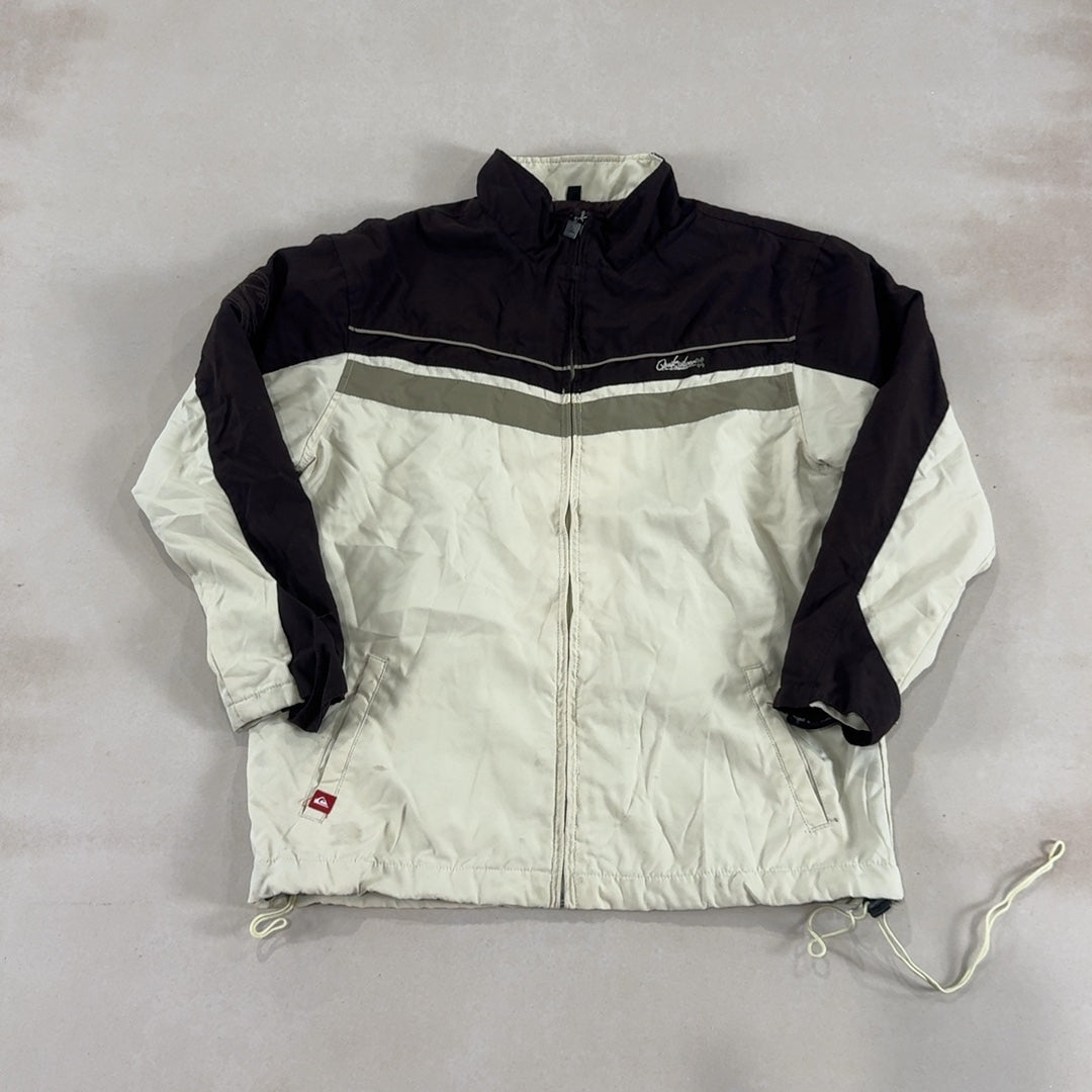 QUIKSILVER BROWN & BEIGE JACKET - SMALL