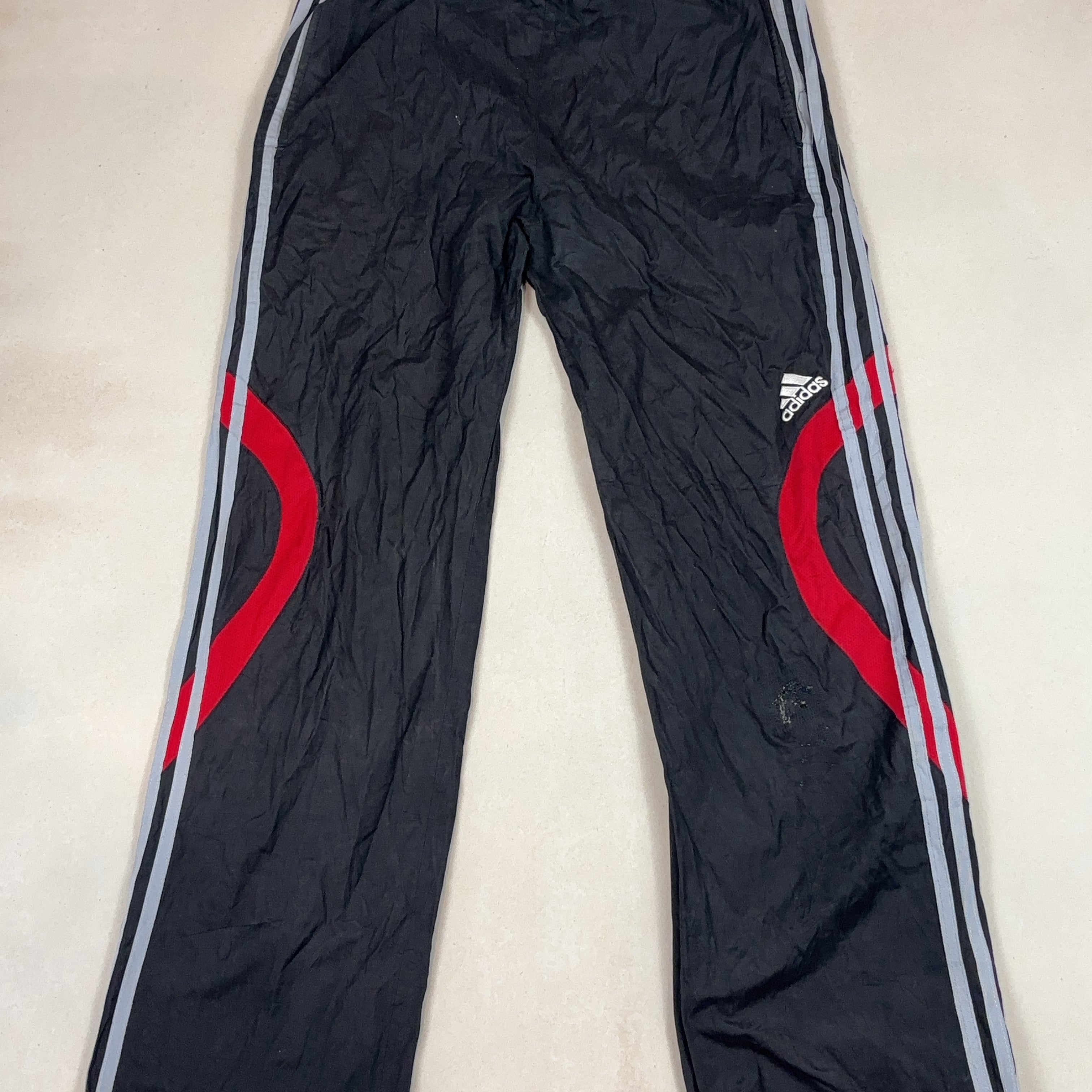 ADIDAS BLACK AND RED SPORT PANTS - X LARGE