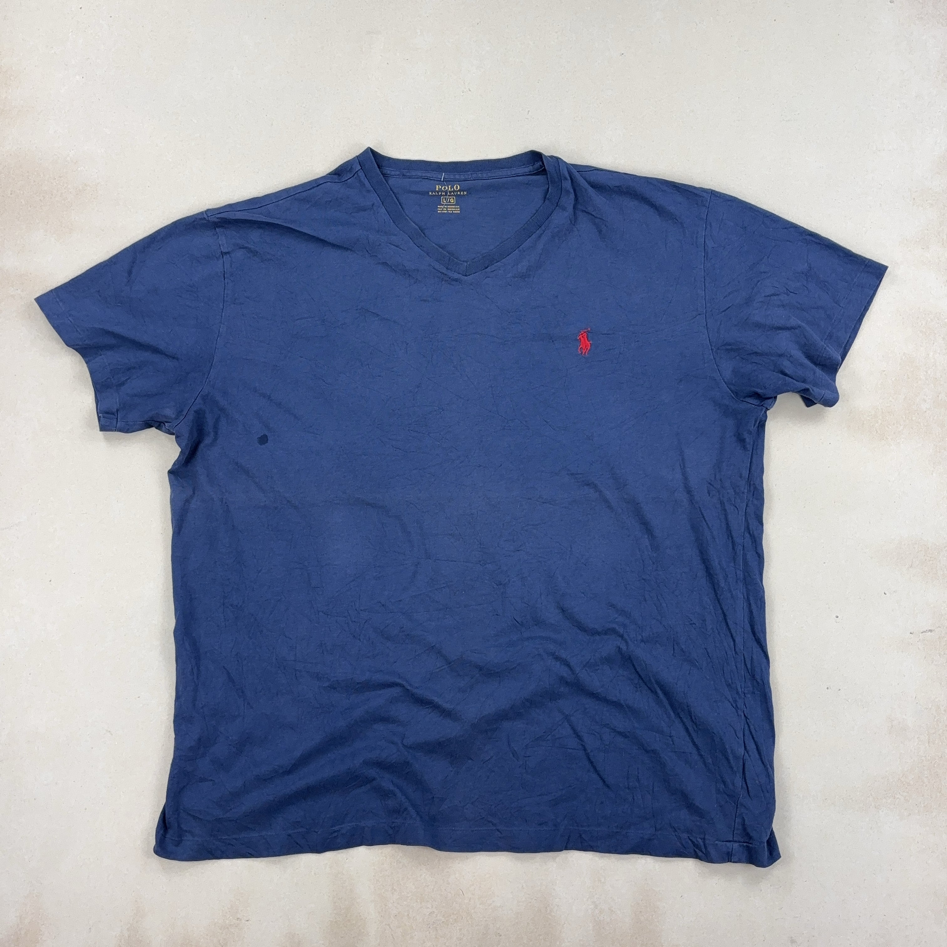 RALPH LAUREN NAVY TEE - LARGE