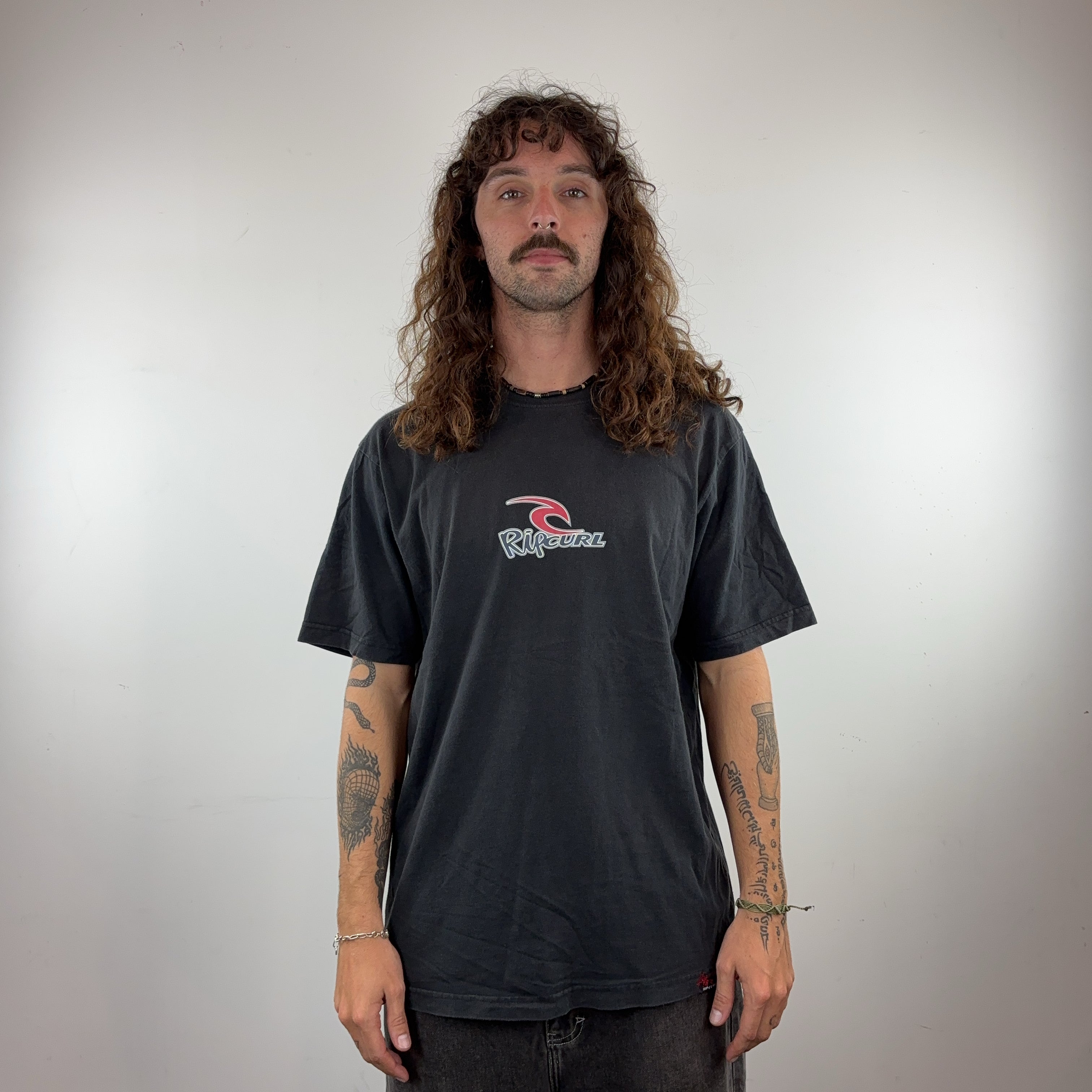 BLACK RIPCURL TEE - LARGE