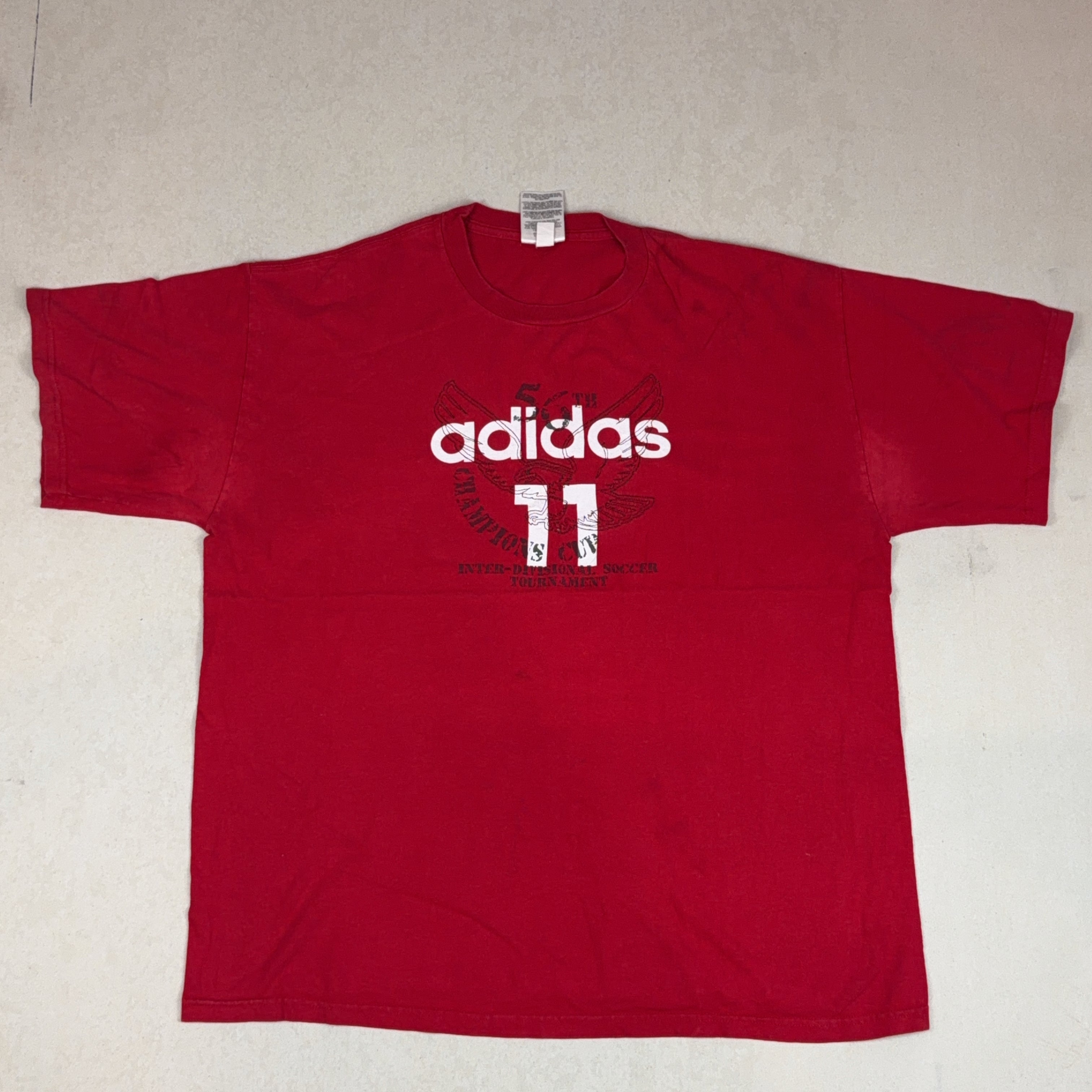 ADIDAS RED TEE - X LARGE