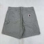 CARHARTT GREY WASH SHORTS - LARGE