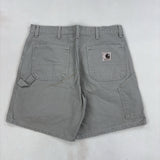 CARHARTT GREY WASH SHORTS - LARGE
