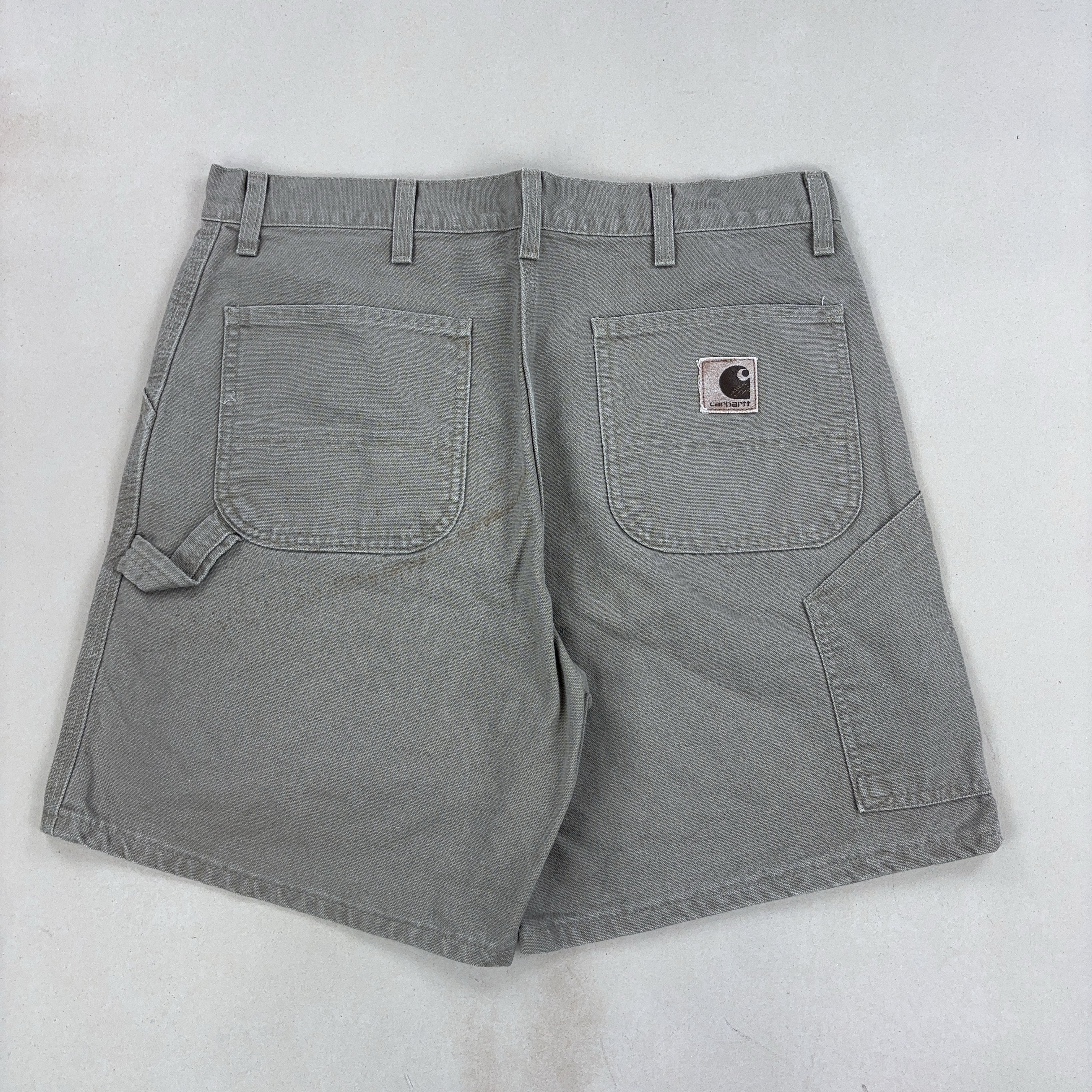 CARHARTT GREY WASH SHORTS - LARGE