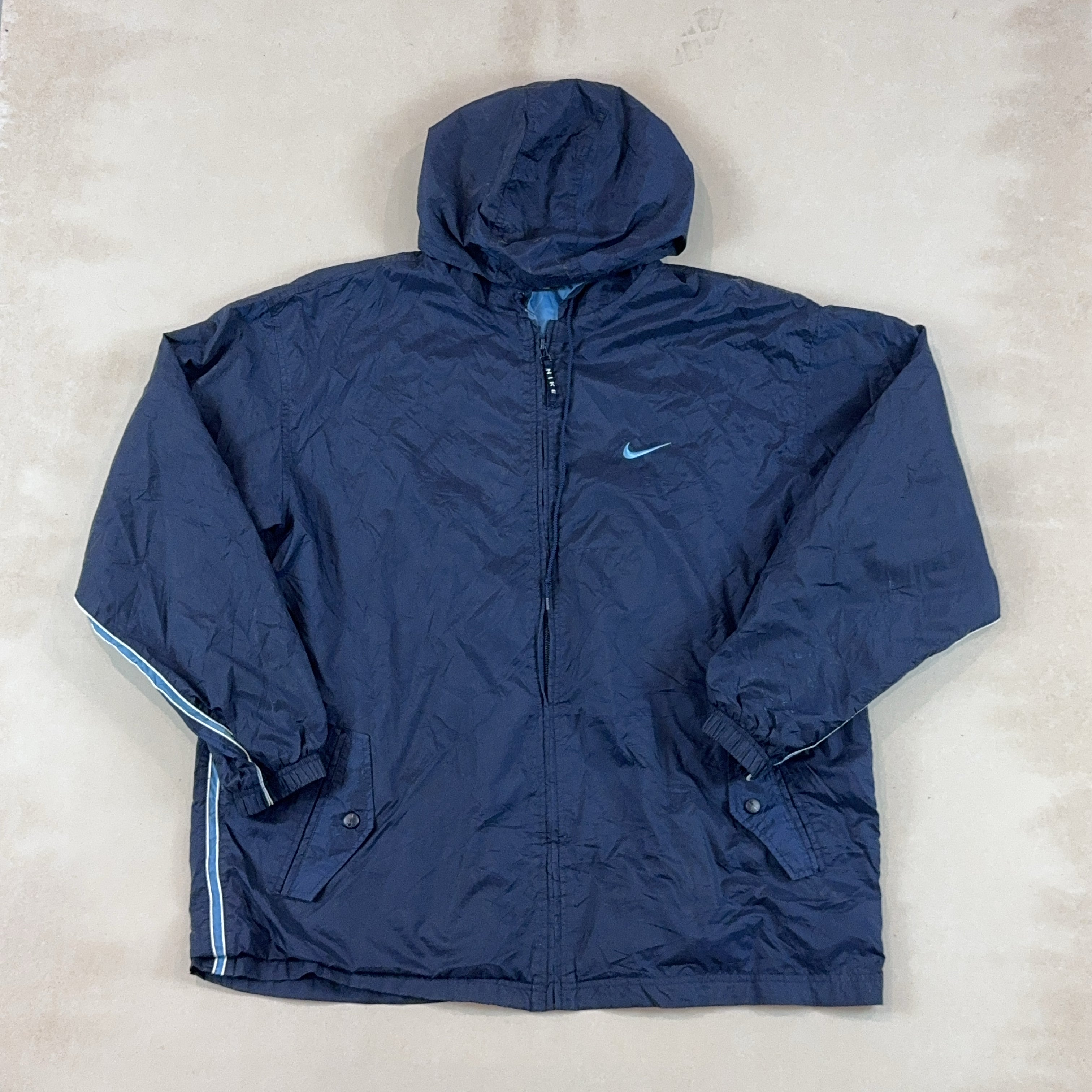 NIKE NAVY HOOD JACKET - X LARGE