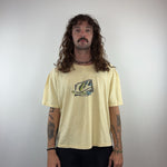 QUIKSILVER PALE YELLOW TEE - LARGE