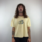 QUIKSILVER PALE YELLOW TEE - LARGE