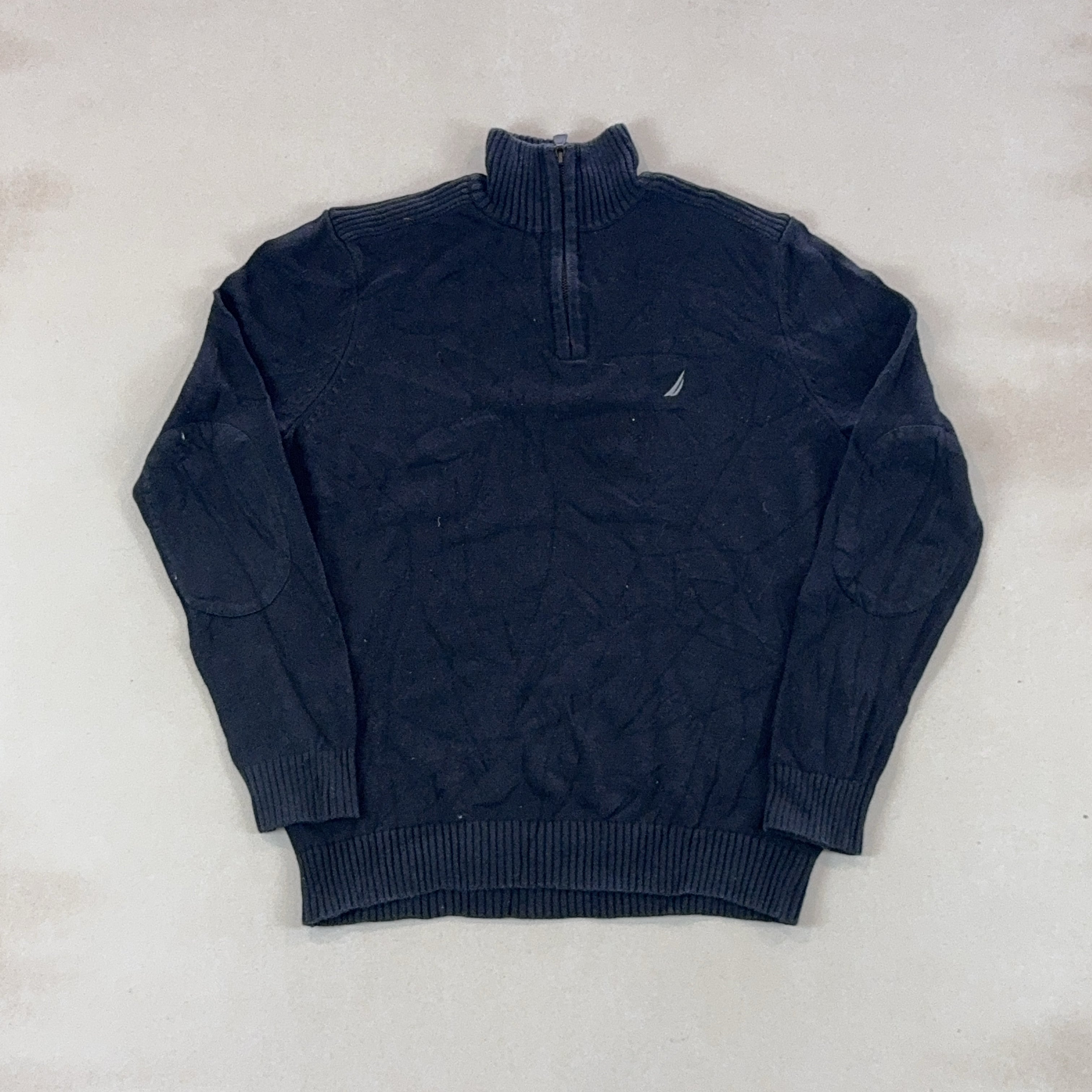 NAUTICA BLACK QUARTER ZIP - MEDIUM