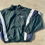 REEBOK ZIP UP SPRAY JACKET GREEN LARGE