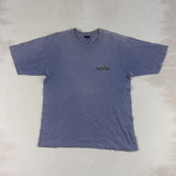 QUIKSILVER GREY PURPLE TEE - LARGE