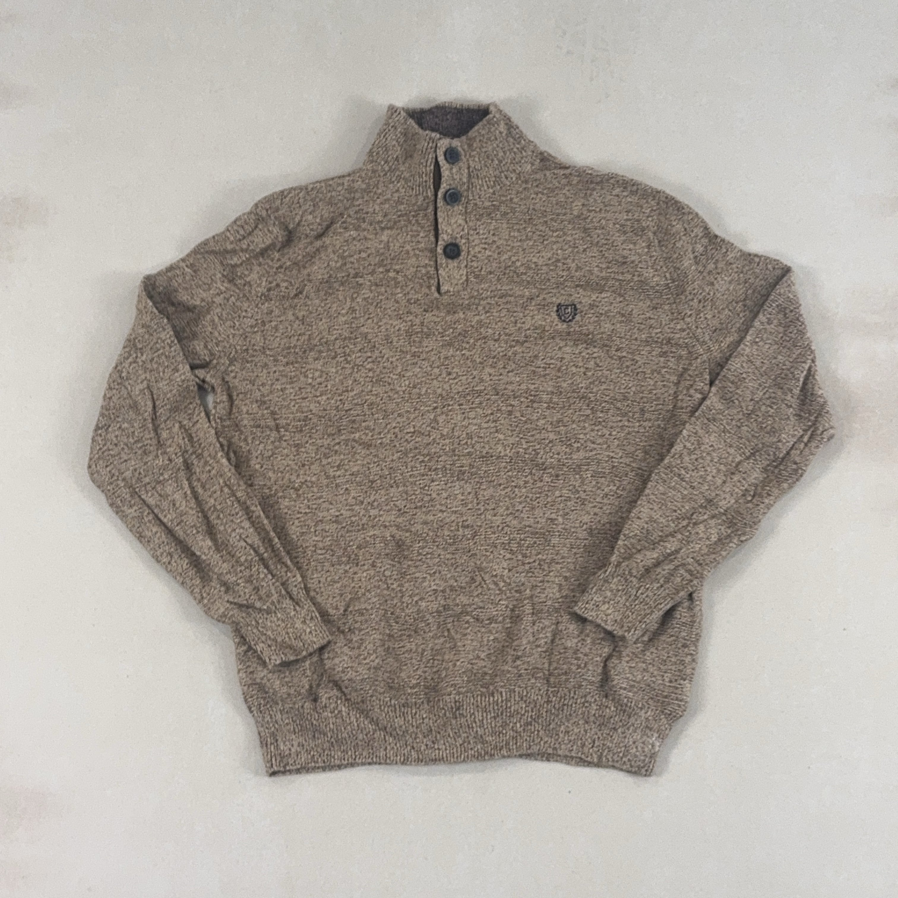 CHAPS SPECKLED BEIGE KNIT - MEDIUM
