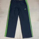 ADIDAS BLACK AND GREEN SPORT PANTS - X LARGE