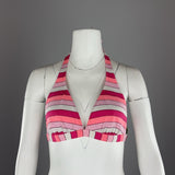 MULTI-COLOURED PINK BIKINI TOP - MEDIUM