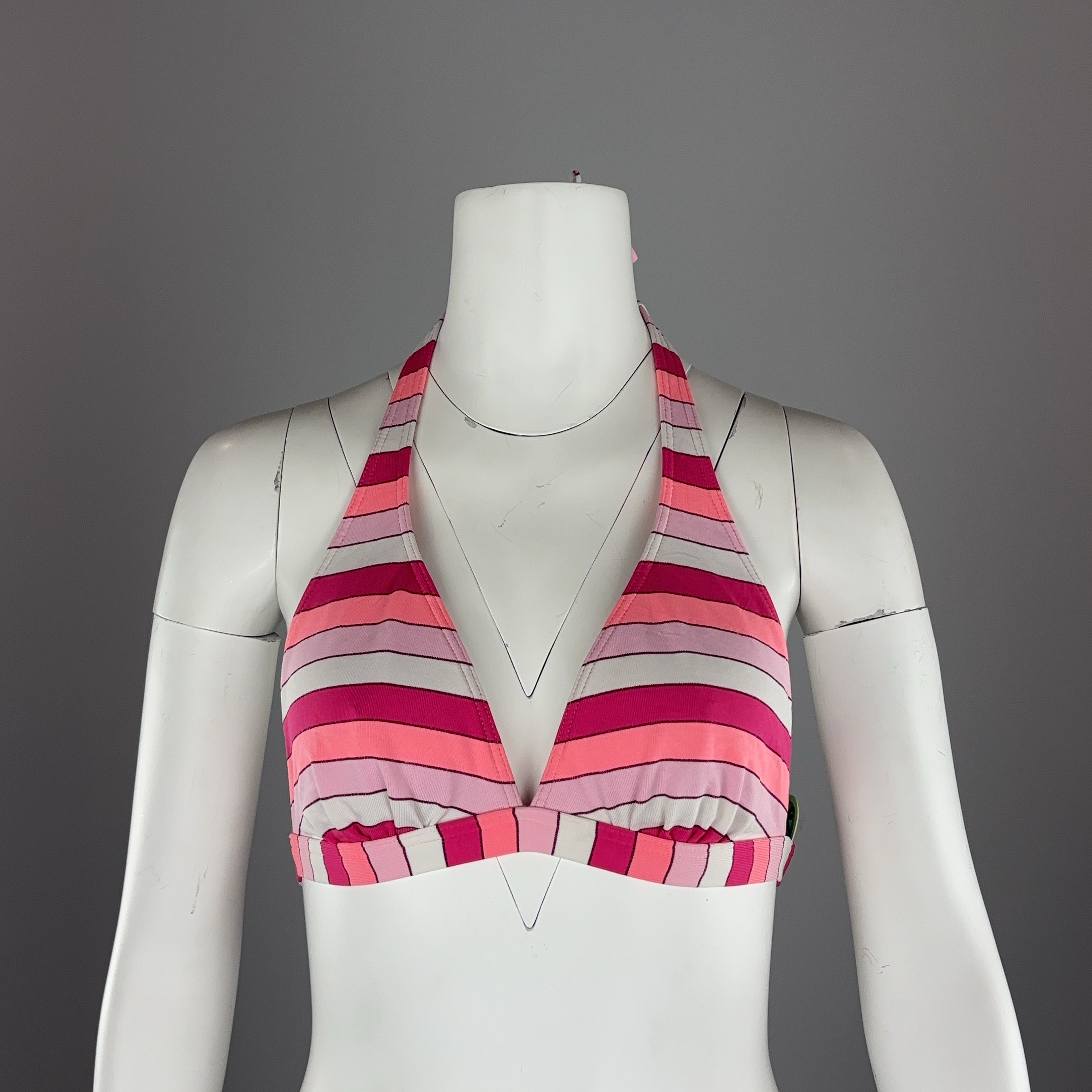 MULTI-COLOURED PINK BIKINI TOP - MEDIUM