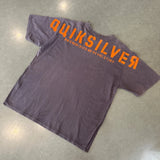 QUIKSILVER ORANGE AND GREY VINTAGE GRAPHIC TEE X LARGE