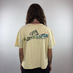 QUIKSILVER PALE YELLOW TEE - LARGE