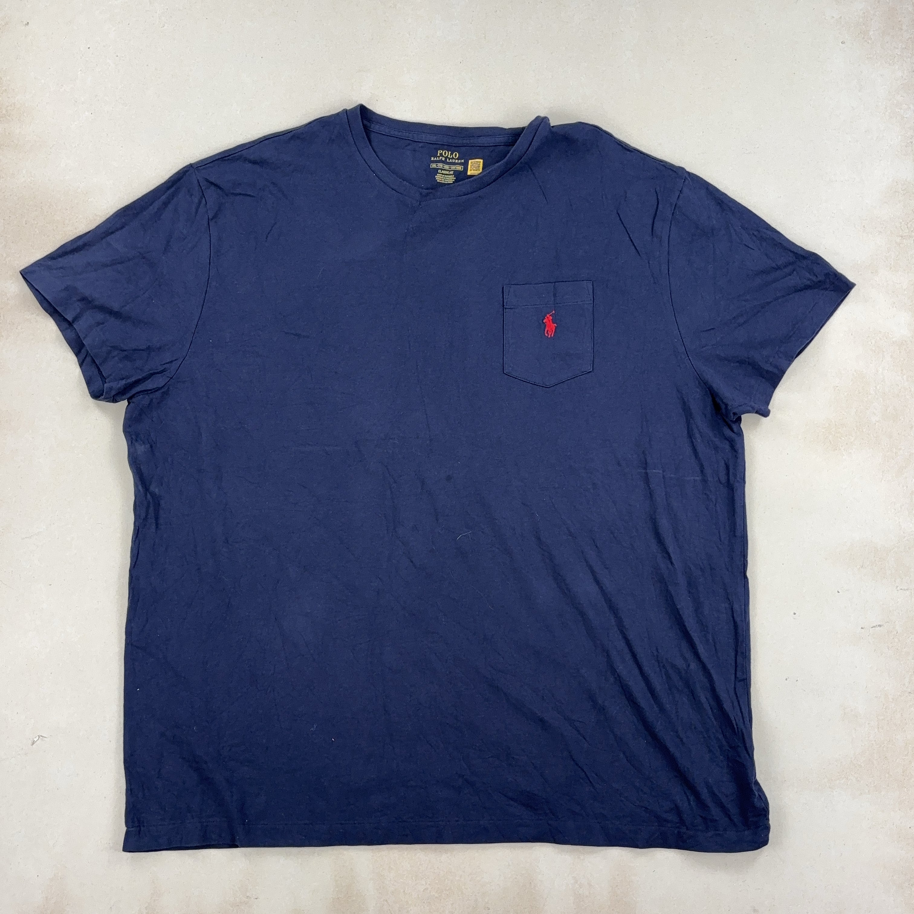 RALPH LAUREN NAVY BLUE TEE - 2X LARGE