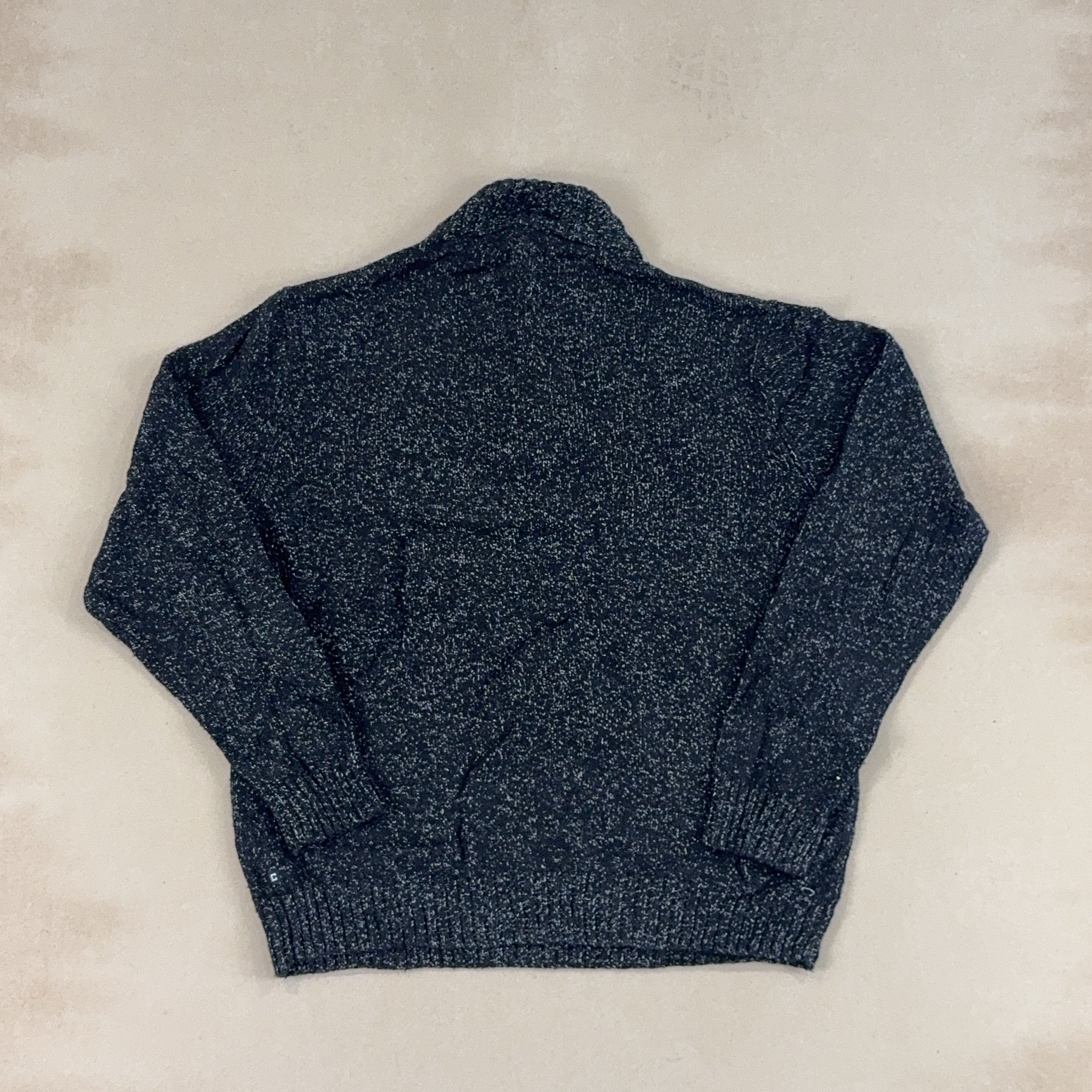 CHAPS BLACK SPECKLED QUARTER ZIP - LARGE