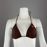 BROWN ROXY BIKINI TOP - SMALL